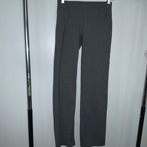 Athleta In Fusion Flap Pocket yoga Pants Sz S Gray Stretch gym workout 964515
